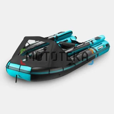Лодка ПВХ GLADIATOR (Гладиатор) E 450 X PRO чёрный/бирюзовый