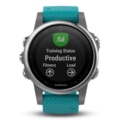 Часы Garmin (Гармин) FENIX 5S серебристые с бирюзовым ремешком | Мототека Часы Garmin (Гармин) FENIX 5S серебристые с бирюзовым ремешком | Мототека