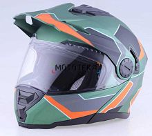 Шлем мото кроссовый RACER (Рейсер) BLD-160 (L) зеленый/оранжевый