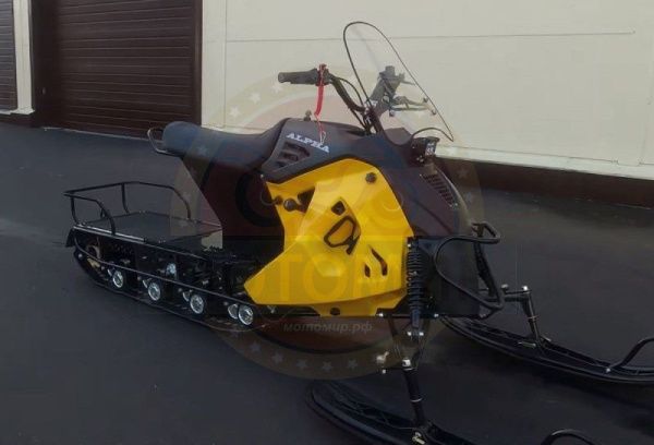 Снегоход Лидер Альфа 3 Long 20 л.с. жёлтый (машинокомплект) | Мототека
