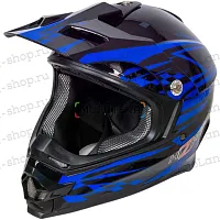 Шлем мото кроссовый HIZER (Хайзер) B6196 №2 (XL) black/blue