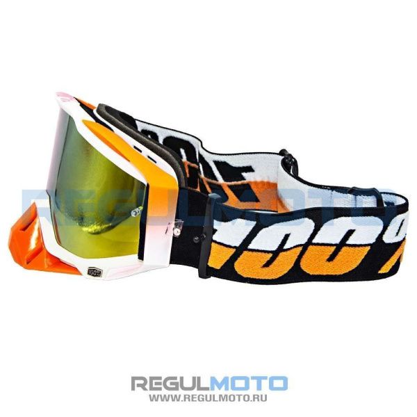 Очки 100% RACECRAFT белый/чёрный/зелёный | Мототека