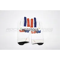 Мотоперчатки кроссовые 100% #3 (L, белый/синий/красный)