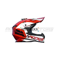 Шлем кроссовый ROCKOT (Рокот) RM-217 Crimson GL (XS) (красный/белый/серый глянцевый)
