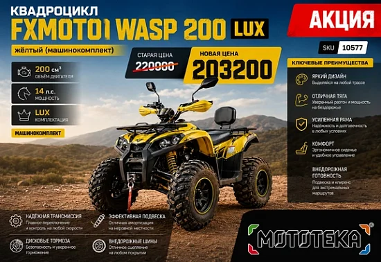 СКИДКА НА FXMOTO WASP 200 LUX!