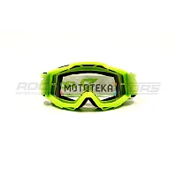 Очки кроссовые ROCKOT (Рокот) RM-136 (зелёный/прозрачная, Anti-Scratch)