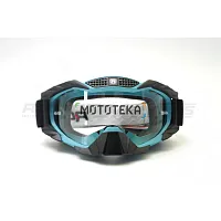 Очки кроссовые ROCKOT (Рокот) RM-337 (морская волна-чёрный/прозрачная, Anti-Scratch)