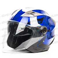 Шлем мото открытый HIZER (Хайзер) B208 №3 (M) blue/black (2 визора)