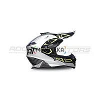 Шлем кроссовый ROCKOT (Рокот) RM-217 Unit GL (XXL) (серый/зелёный/чёрный глянцевый)