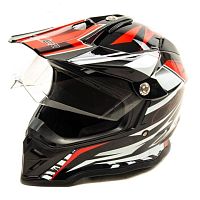 Шлем мото мотард HIZER (Хайзер) B6197-1 (XL) #2 black/red/white