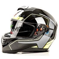Шлем мото интеграл HIZER (Хайзер) J5318 (S) #1 black/yellow (2 визора)