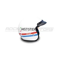 Шлем открытый с козырьком ROCKOT (Рокот) RM-391 Classic Trip (XL) (белый глянцевый)