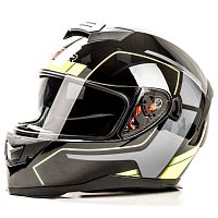 Шлем мото интеграл HIZER (Хайзер) J5318 (M) #1 black/yellow (2 визора)