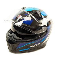 Шлем мото интеграл HIZER (Хайзер) J5320 (L) #1 black/blue (2 визора)